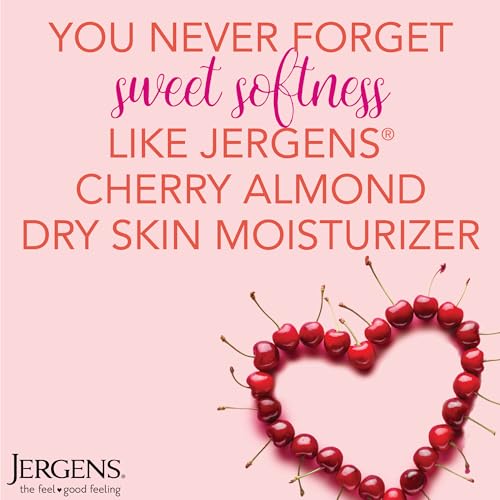 Jergens Original Scent Dry Skin Body Lotion, Hand and Body Moisturizer, Cherry Almond Essence, Dermatologist Tested, 3 Oz, Pack of 8