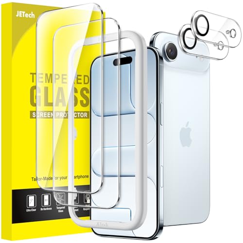 JETech Schutzfolie für iPhone Air mit Kameraschutz Einfaches Installationswerkzeug 9H Härte Gehärtete Glas Displayschutz HD Klar 2 Stück Jeweils