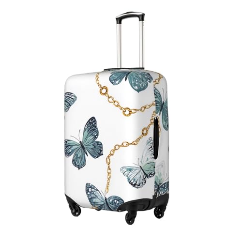 Butterfly Chain Luggage Cover Elastic Washable Protector Anti-Scratch Travel Suitcase Covers With Concealed Zipper For 18-32 Inch Luggage X-Large2