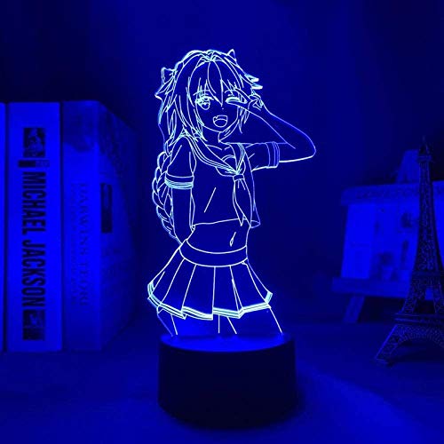 3D Animation Lamp Illusion Fate Apocrypha Astolfo Led for Bedroom Deco Gift Waifu Table Lamp Astolfo Fate Apocrypha-Remote Control