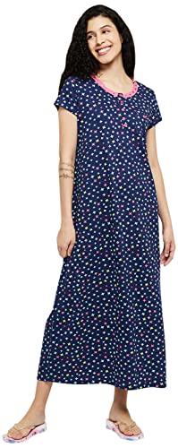 Max Women Cotton Printed Midi Night Gown