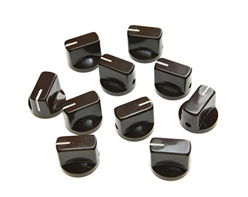 Kaish 10 pcs Ampli de Guitare Pédale Boutons Pointeur Marron avec Fixation Solide