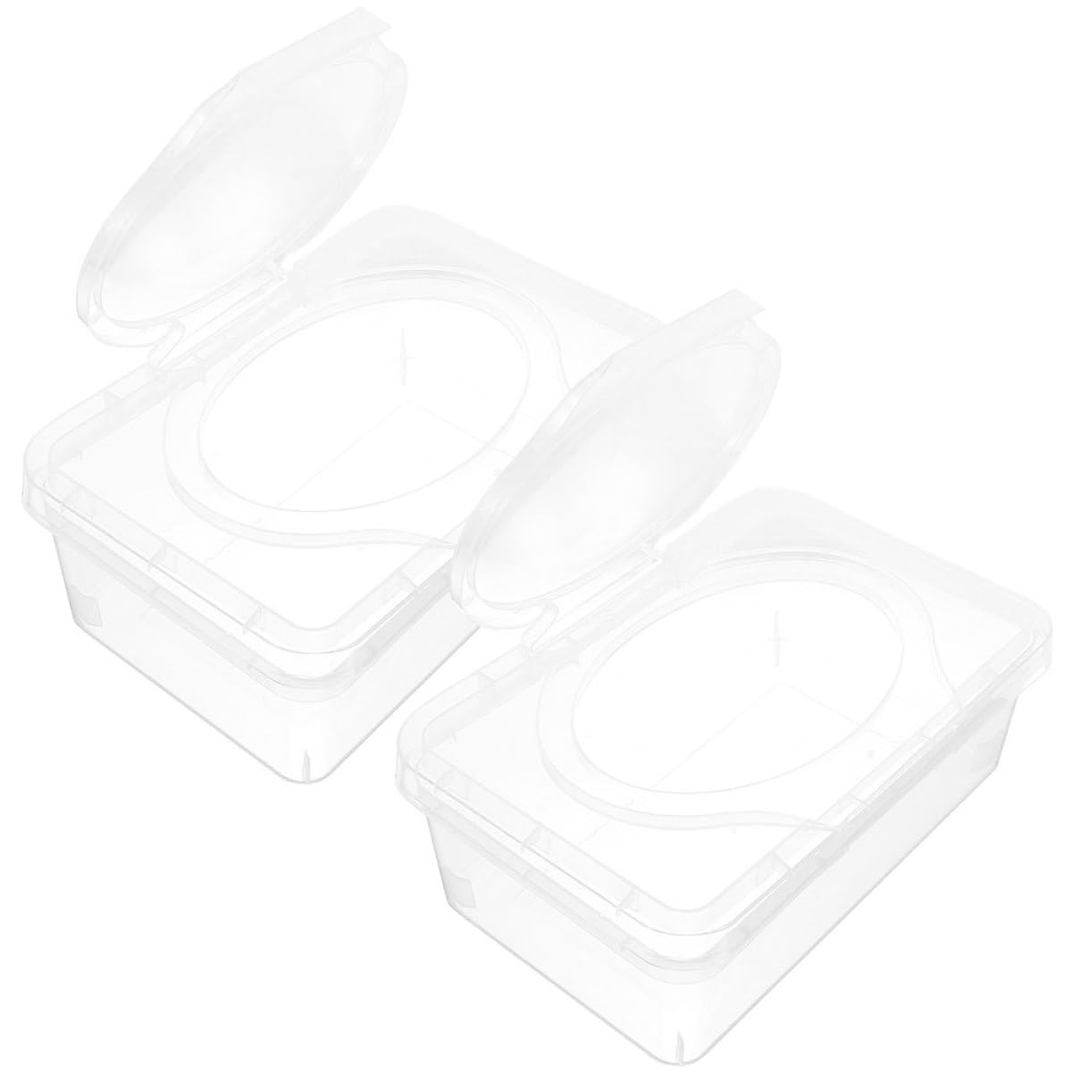 PRETYZOOM 3 Ensembles Boite À Essuyer Étui À Lingettes Étui À Mouchoirs De Voyage Porte-Papier Hygiénique Distributeur De Lingettes Lestées Conteneur De Mouchoirs PP Transparent 2 Pièces * 3