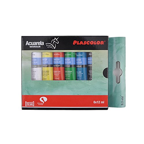 Plascolor PP175 - Pack de 6 tubos de pintura tempera, multicolor