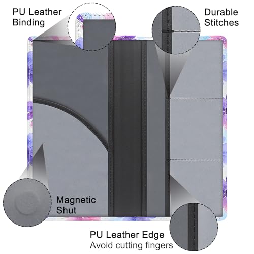 Image of LumiMokki Premium Car Registration & Insurance Card Holder with Magnetic Shut, Vehicle Glove Box Car Organizer - For Documents, Cards, License (Floral B)