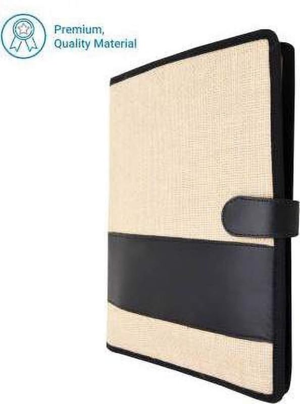 Image of Future X Eco-Friendly Jute File Folder | Handcrafted Document Folder with Button Closure | Reusable Office & Conference File Holder (Black Magnet Jute)