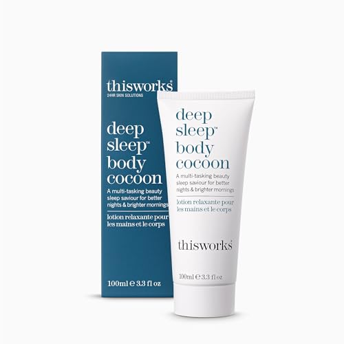 This Works Deep Sleep Body Cocoon, 100 ml - Body Lotion with Soothing Shea Butter to Support Dry Skin - Nourishing Body Moisturiser Infused with Lavender and Camomile Essential Oils for Restful Sleep