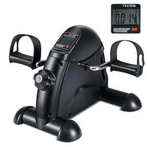 COSTWAY Pedaltrainer für Senioren, Arm und Beintrainer unter dem Schreibtisch, Heimtrainer mit verstellbarem Widestand & LCD-Anzeige, 100 kg belastbar, Mini Bike für Zuhause, Büro (Schwarz)
