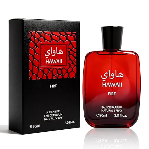 A CENTER Hawaii Fire Mens Eau de Parfum 3.0 Fl Oz Spicy Cologne Long Lasting Amber & Pepper Scent Gift for men