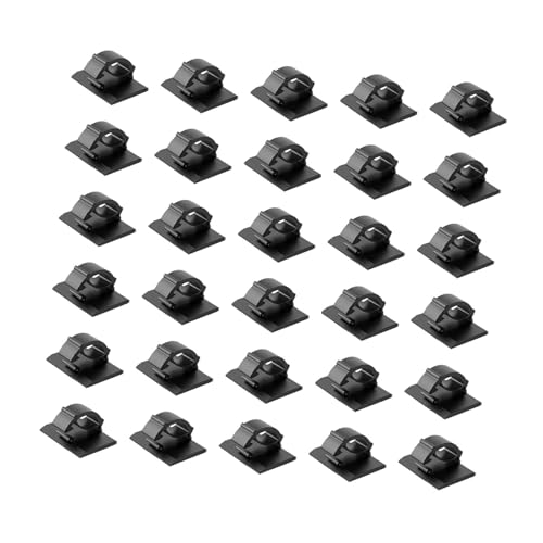 MagiDeal Lot de 30 Clips de Gestion de câbles, organiseurs de câbles, Clips métalliques Polyvalents pour câbles de 0 à 5 mm, Supports de câbles Noirs pour
