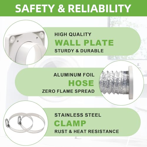 Magnetic Dryer Vent Coupling-Quick Connection and Disconnection Strong Magnet Self-Alignment Design Quick-Installation Dryer Magnetic Vent Connector Airtight Seal Dryer Vent Connector Kit by IURILA - Image 3