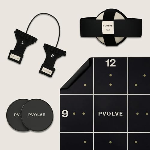 Pvolve Total Precision Bundle, P.Band, Resistance Band, Precision Mat, P.Ball, Slant Board & Glider Discs, Home Gym Fitness Equipment for Full-Body Strength, Mobility & Toning