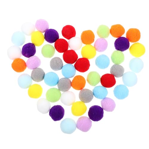 GANAZONO 50pcs Colorful Plush Balls for Cats Interactive Pet Durable Reusable Stimulates Curiosity Promotes for Kittens and Adult Cats