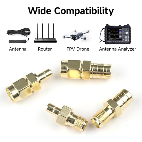 Arvoni 4 Stück DAB Antenne Adapter, SMB Adapter auf SMA, SMA zu SMB Set, Antennenadapter Kit Kompatibel mit DAB Autoradio FM Tuner Empfänger