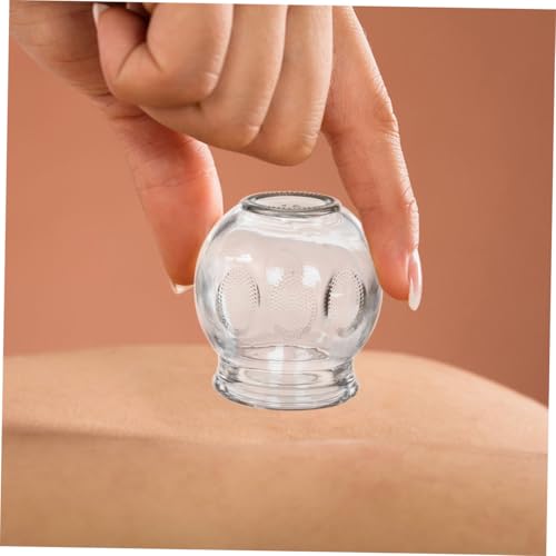 Set de 5 ventosas de vidrio para masaje en casa, ventosas de succión al vacío reforzadas para tratamiento de cupping, masaje linfático y anticelulítico miniatura 6