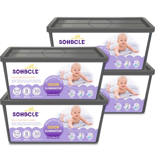 Image of Refills Fits Genie Easy Roll Signature Diaper Pail & Platinum Pail | 7-Layer Powerful Odor Control,Diaper Pail Refill Bags, 120 Bags Refill Hold up to 5640 Newborn Diapers, Extra Thick Unscented