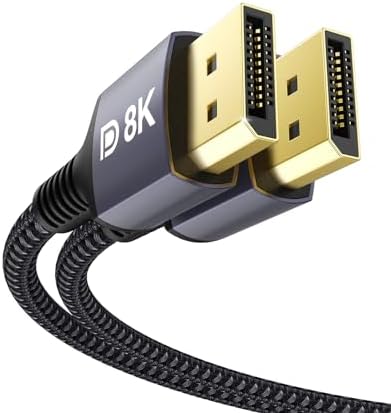 Stouchi DisplayPort Kabel 1.4 2M, 8K@60Hz 4K@144Hz DP Kabel Gaming Monitor | 32.4Gbps HBR3 | 2K@240Hz | HDR10 | FreeSync & G-Sync | DSC | DP 1.4 Cable für Grafikkarte, PC