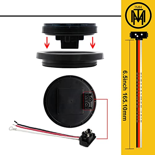 Tmh 2Pcs 4 Inch 12 Super Bright Led Stop Tail Turn Brake Light Smoked Lens Red Assembly Rubber Mount Grommet For Trucks Trailers #TOP5