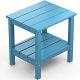 KINGYES Double Side Table, Adirondack End Table- Light Blue