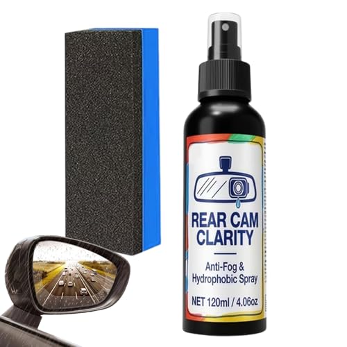 Genérico Spray Antivaho, Botella De 16,2 Cm Y 120 Ml | Esponja De Revestimiento Hidrofóbico De 150 G, Desempañador De Vidrio De Visión Clara, Mantenimiento del Espejo Retrovisor del Parabrisas