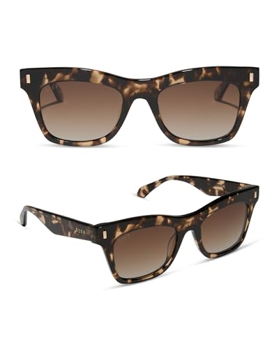 DIFF Bradley Designer Oversized Rectangular Sunglasses for Women and Men | Fashionable & Trendy Style | 100% UV Protection