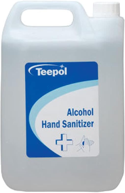 Teepol Hand Sanitizer - Powerful Ethanol-Based Sanitizer Gel - Moisturising and Non-Sticky Formula - Canister, 5 Litre