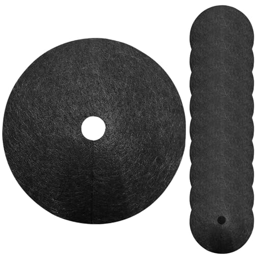 Anillos protectores de árboles, anillos de mantillo de árboles no tejidos, cubierta de plantas degradable, redonda, antihierba, cubierta de tela para control de la protección de las raíces, fácil