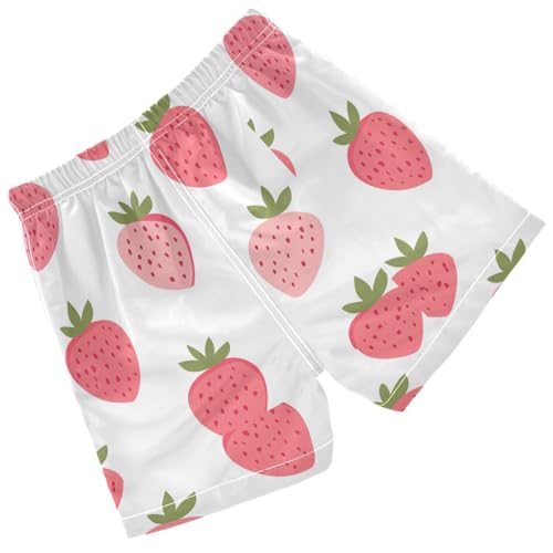 Pigsaly Boys' Swim Board Shorts Light Pink Strawberry Boy's Swim Trunks Kids Swimwear XS2