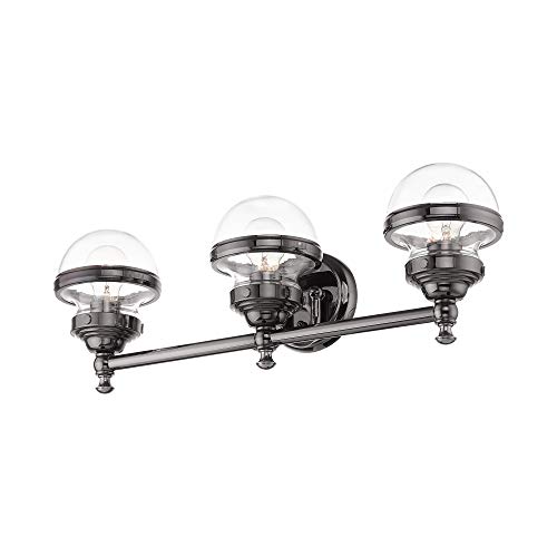 Image of Livex Lighting 3 Light Polished Black Chrome Bath Vanity,17413-46