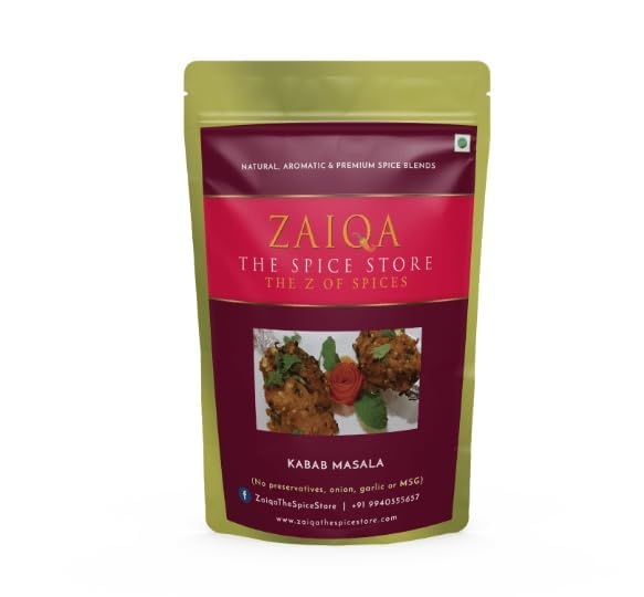 ZAIQA THE SPICE STORE Kabab Masala 25 Gram-Spice Up Your Kababs: The Perfect Blend of Spices to Amplify the Taste of Your Grilled Delights One Time Use Packs