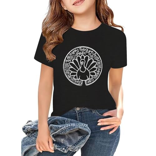 Chemise de Thanksgiving pour enfants et t-shirt dinde graphique automne