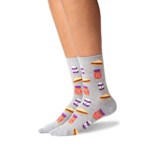 Hot Sox Womens Peanut Butter and Jelly Socks, 1 Pair, Womens Shoe 4-10