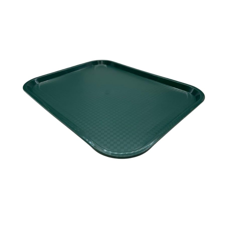 Fast Food Plastic Rectangular Serving Tray 18''x 14'' 46 x 36cm Polypropylene Cafe, Restaurant,Food Canteen Tray (Green)