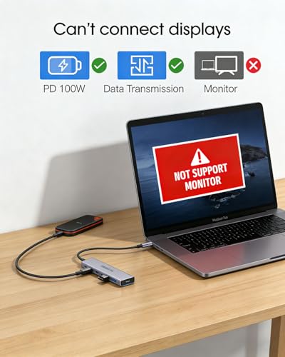 Hub USB C de 10 Gbps adaptador de datos multipuerto USB 3.2 para Surface Pro e iPad Pro 5