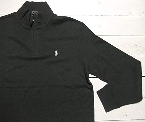 Polo Ralph Lauren Mens Quarter Zip Estate Rib Sweater (L, Classic Dark Gray)2