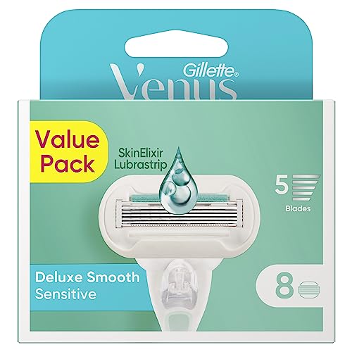 Gillette Venus Deluxe Smooth Sensitive Razor Refill Blades 8 Count