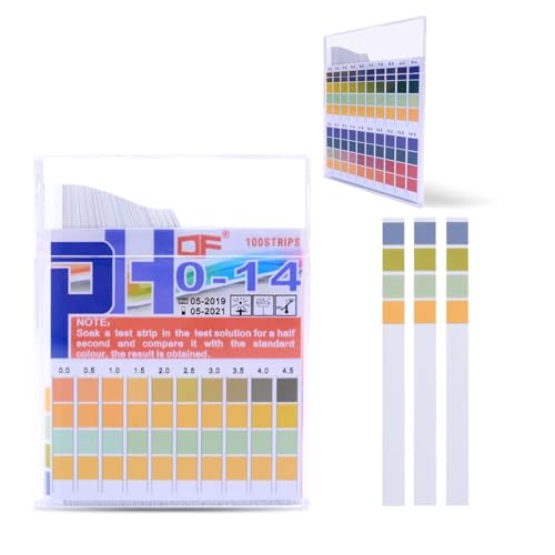 100 Stück PH-Teststreifen,PH Wert Teststreifen Messen Test,Urin Teststreifen Basen,PH Streifen Pool Boden,Urinteststreifen Streifen Strips Für Zu Hause, Aquarien,Laboratorien, Messbereich (0-14)