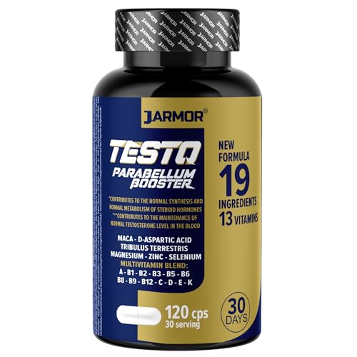 J.Armor® Testo Booster - Integratore Testosterone Uomo Aumento Vitalita'- Aumento Massa Muscolare Uomo - Maca e Tribulus Terrestris - 120 Capsule