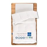 LINEA by böhmerwald - allnights - kuschelige Bettdecke warm, 135x200, 100% Neue Federn & Daunen, Allergiker geeignet, waschbar bis 60°C, in Deutschland produziert