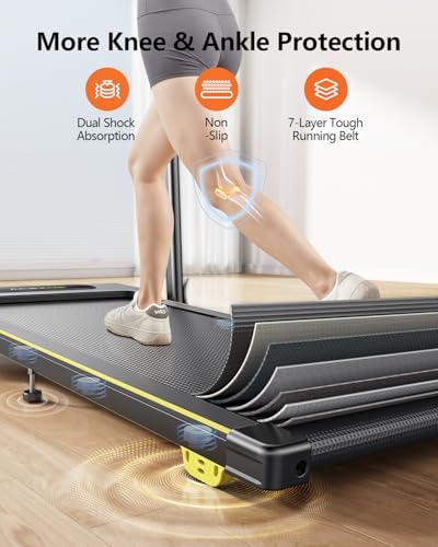Image of Acezoe 3 in 1 Under Desk Treadmill with Incline, Walking Pad with Removable Desk Workstation, Adjustable Height for Different Need, 300lbs Capacity, Foldable Compact for Home Small Office