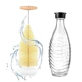 【Materiales seleccionados】El cepillo amarillo consta de una varilla recta de acero inoxidable apto para uso alimentario, cerdas de plástico de nailon, un cabezal de hilo de algodón y un mango de madera de haya