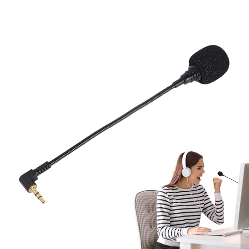 Marco del Micrófono de los Cascos, Pequeño Micrófono de Grabación de Micrófono Portátil Micrófono Casephone Micrófono Adjunto, Micrófono de Auriculares Flexible de 3,5 mm Sustituye
