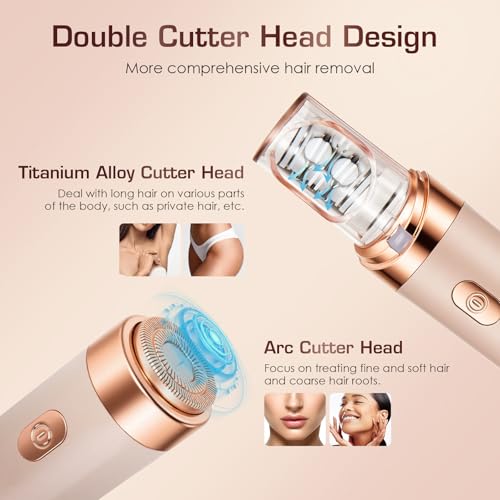 Pro 3.0 Women Face Epilator - 2-in-1 Pluxyepil Gentle Root Removal for Coarse & Fine Hair,2026 New Rechargeable Lady Depiladora Electric Shaver for Face/Legs/Bikini Smooth Skin (Rose Gold) - Image 5