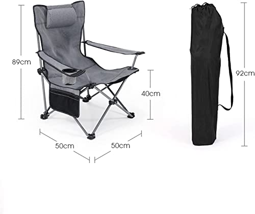 Chaise de camping portable avec oreiller intégré et structure renforcée