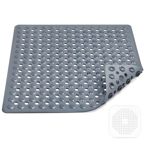 Duschmatte rutschfest,53x53cm,100% BPA frei,inkl 1 Abflusssieb...