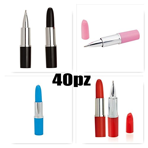 40 PEZZI Simpatica penna a forma di rossetto