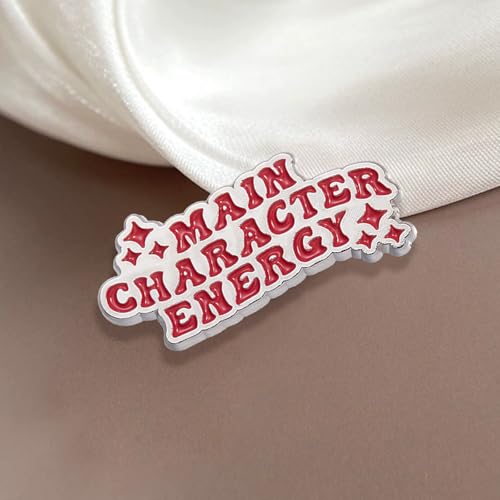 Image of Main Character Energy Theme Pin Cute Pins for Bags Funny Enamel Pins Stylish Pins for Clothing, Bags and Lanyards