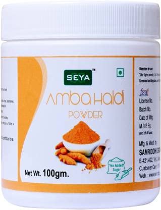 SEYA Ambahaldi Powder, 100gm (Pack of 1) / No Added Sugar, For Immunity Booster, Skin Care, Anti-Oxidant, Anti-Inflammatory Turmeric Powder