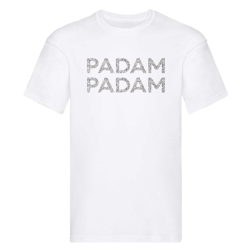 PADAM PADAM Kylie T-Shirt Unisex Glitter Logo Cotton Tee S-5XL White