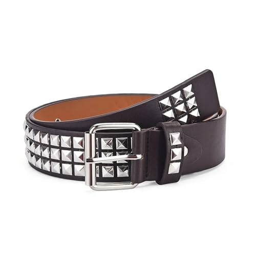 Womens Belt Square Bead Rivet Belt Metal Pyramid Jeans Women's Belts